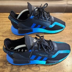ADIDAS NMD R1 V2 (FY5913) MENS Black/Blue/Aqua Size 9.5